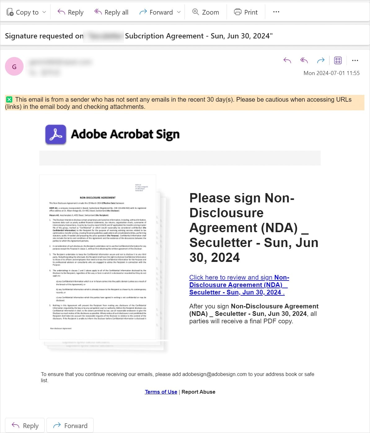 figure 1 original malicious phishing email